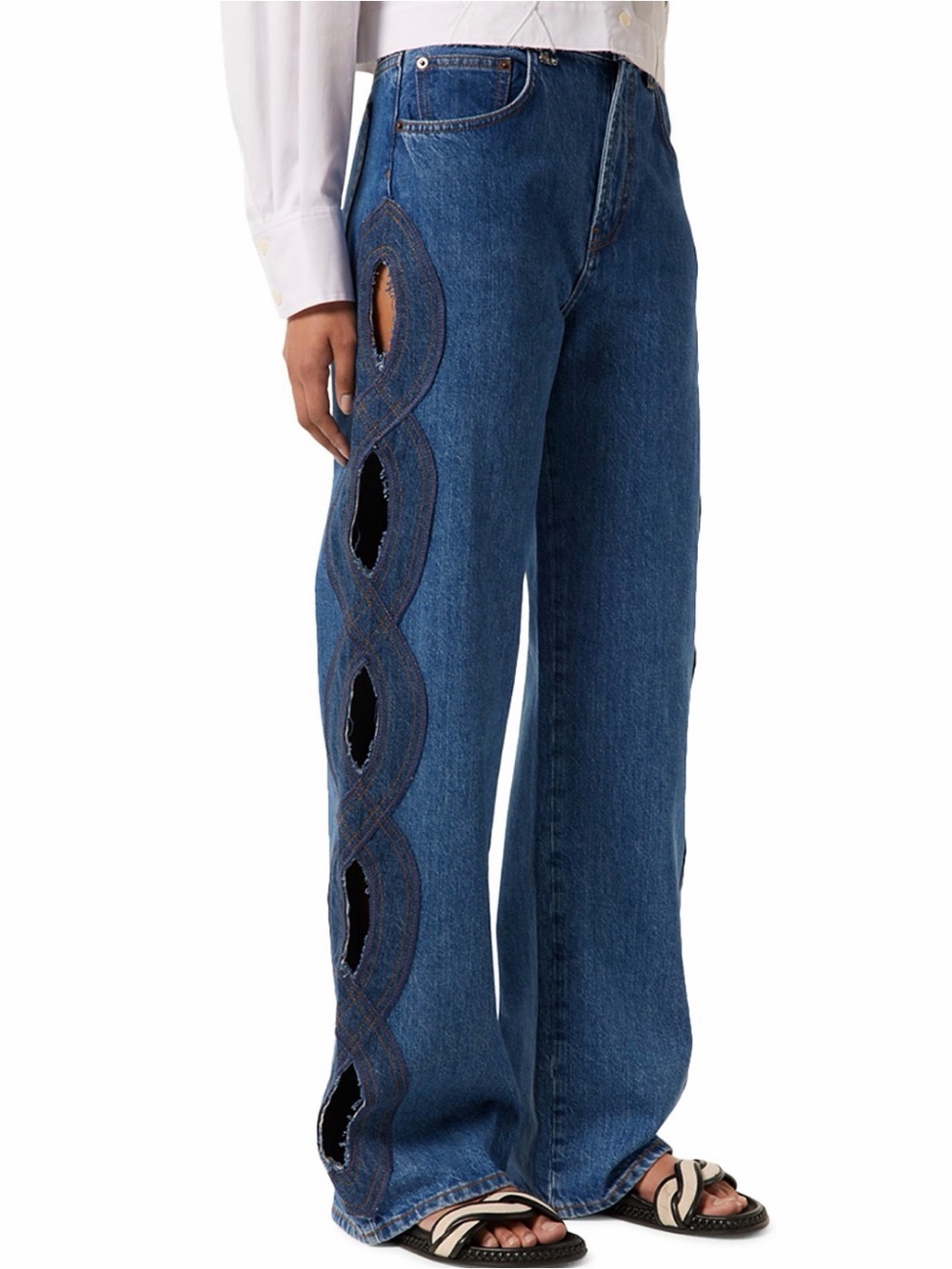 TRESSÉ Pouja High Rise Wide Leg Jeans in Blue